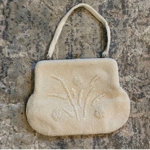 Vintage Beaded White Purse